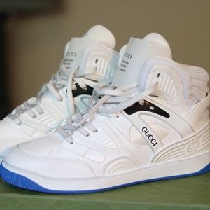GUCCI Men's Gr. White BASKET High Top Sneaker Size 7 - NEW IN BOX
